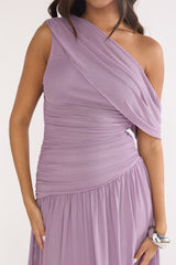 Amretha Asymmetric Neckline Maxi Dress Amethyst