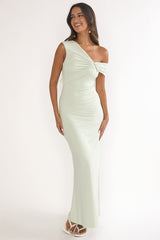 Tilda Asymmetric Neckline Maxi Dress Sage