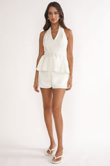 Molly Faux Pocket Shorts White