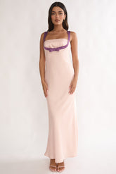 Elowra Bow Bust Maxi Dress Pink