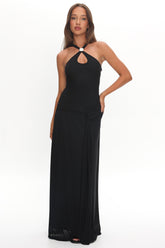 Cresida Keyhole Racerback Maxi Dress Black