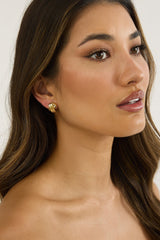 Miya Ridged Criss-Cross Earrings Gold