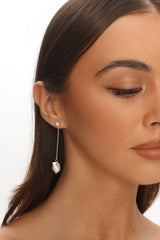 Rosamund Pearl Drop Earrings Gold