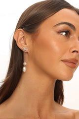 Swan Lake Pearl Drop Earrings Gold