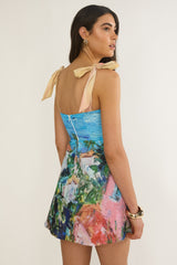 Mykonos Morning Tied Shoulder Mini Dress Euro