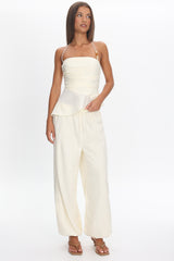 Tilah Drawstring Balloon Pants Cream