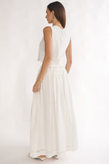Beliza Lace Trim Skirt White