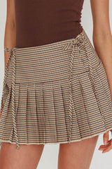 Text Me Pleat Skort Mini Skirt Check