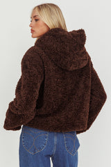 Elaris Hooded Toggle Jacket Brown