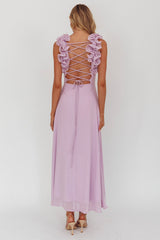 Eloquent Lace-Up Back Maxi Dress Lilac