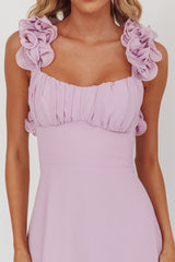 Eloquent Lace-Up Back Maxi Dress Lilac