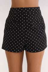 Molly Faux Pocket Shorts Polka Dot Black