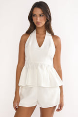 Molly Faux Pocket Shorts White