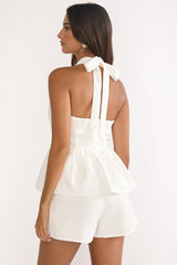 Molly Faux Pocket Shorts White