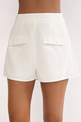 Molly Faux Pocket Shorts White