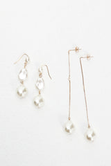 Ninette Faux Pearl Droplet Earrings Gold/Pearl