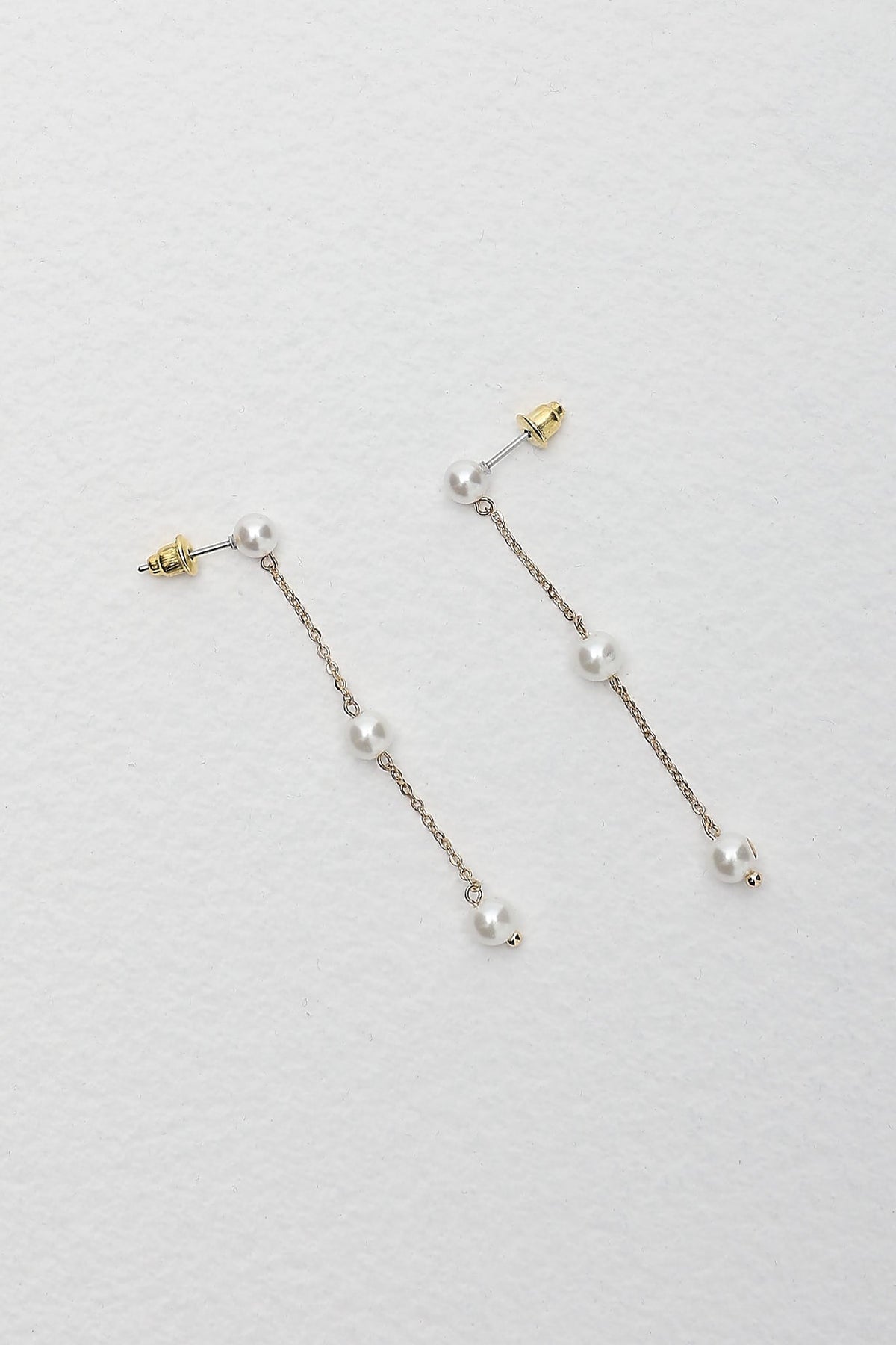 Ophir Chain Drop Earrings Gold Pearl
