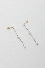 Ophir Chain Drop Earrings Gold Pearl