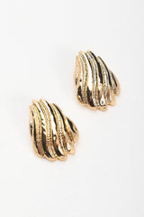 Gloria Ridged Earrings Gold