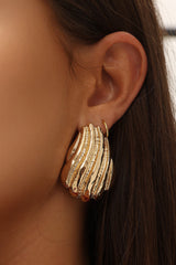 Gloria Ridged Earrings Gold