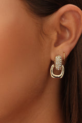 Memories Diamante Link Stud Earrings Gold