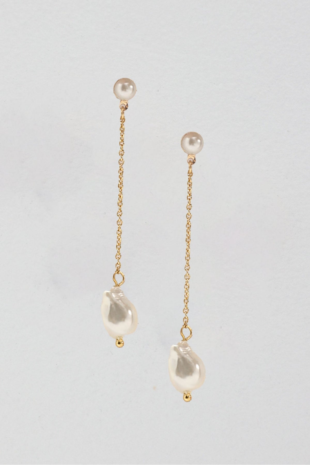 Rosamund Pearl Drop Earrings Gold
