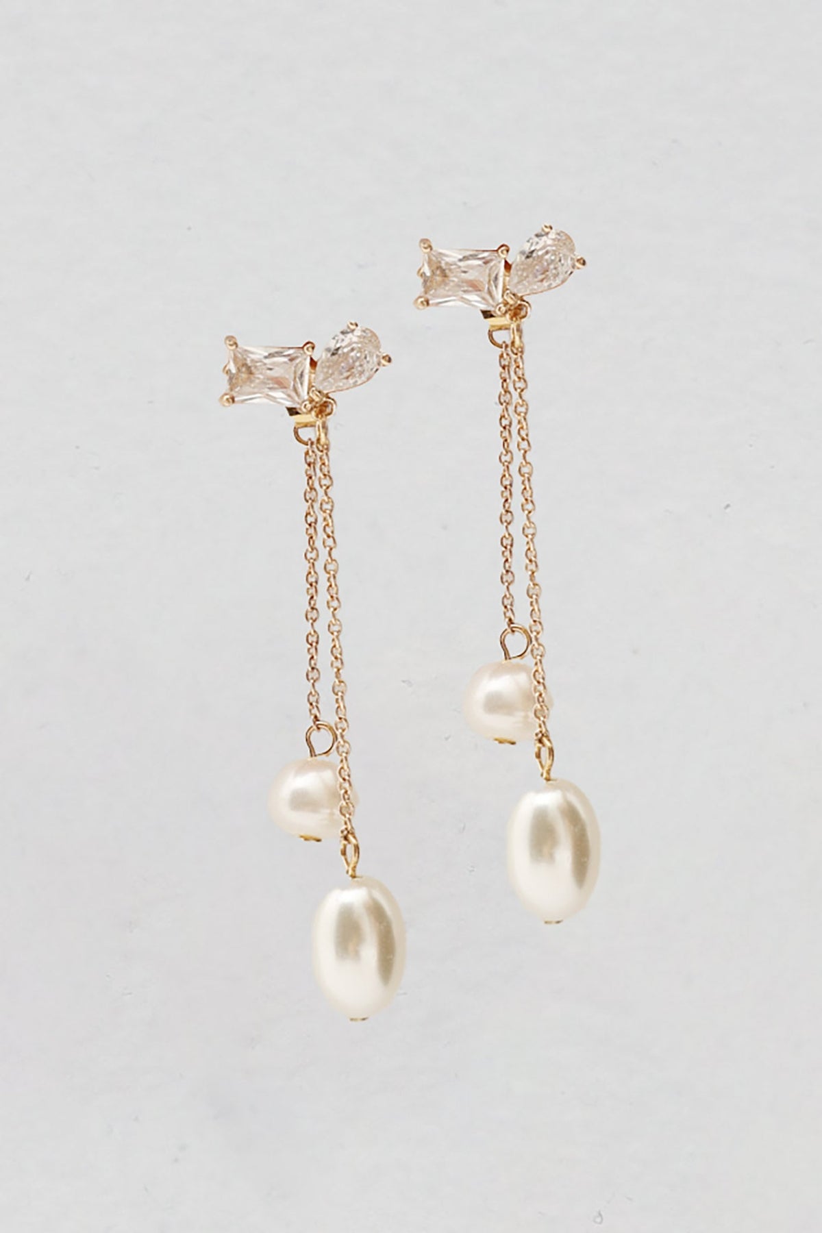 Swan Lake Pearl Drop Earrings Gold