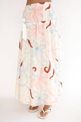 Salty Sea Side Bow Maxi Skirt Floral
