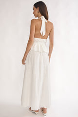 Under The Moons A-Line Maxi Skirt White