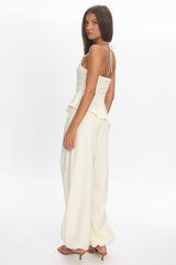Tilah Drawstring Balloon Pants Cream