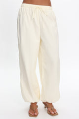 Tilah Drawstring Balloon Pants Cream
