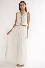 Beliza Lace Trim Skirt White
