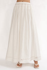 Beliza Lace Trim Skirt White